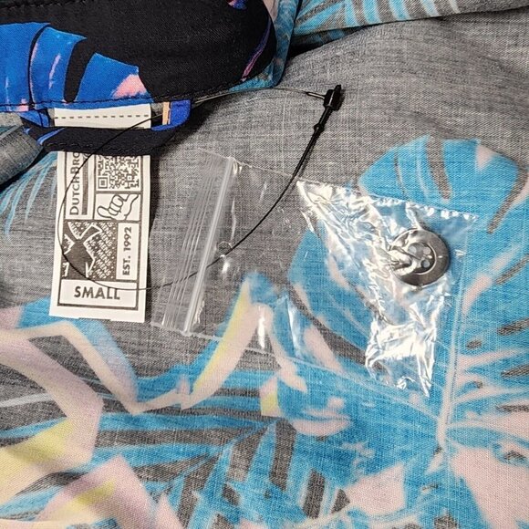 Dutch Bros Coffee Floral Artwork Short Sleeve Button Up Shirt, Men's Small - Picture 5 of 8